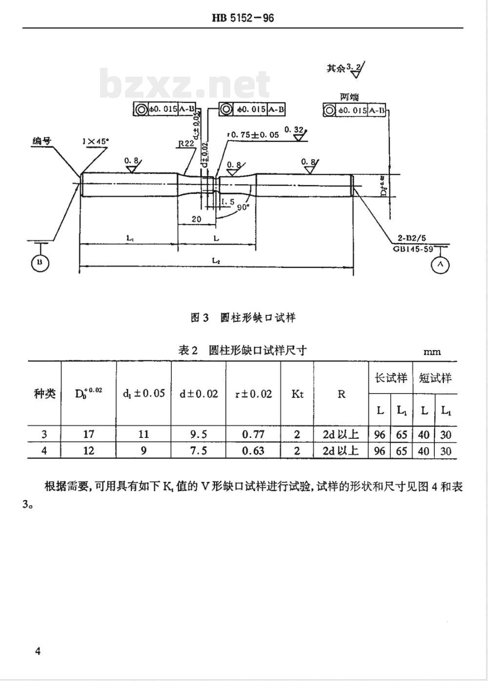 HB 5152-1996 金属室温旋转弯曲疲劳试验方法
