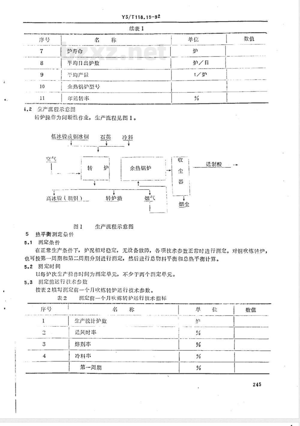 YS/T 118.15-1992 重有色冶金炉窑热平衡测定与计算方法(吹炼转炉)