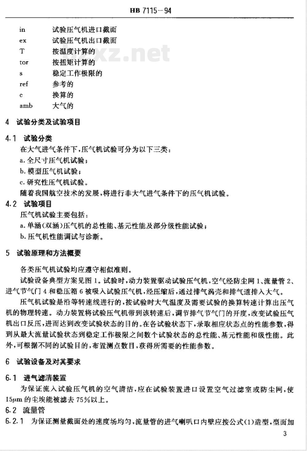 HB 7115-1994 压气机气动性能试验