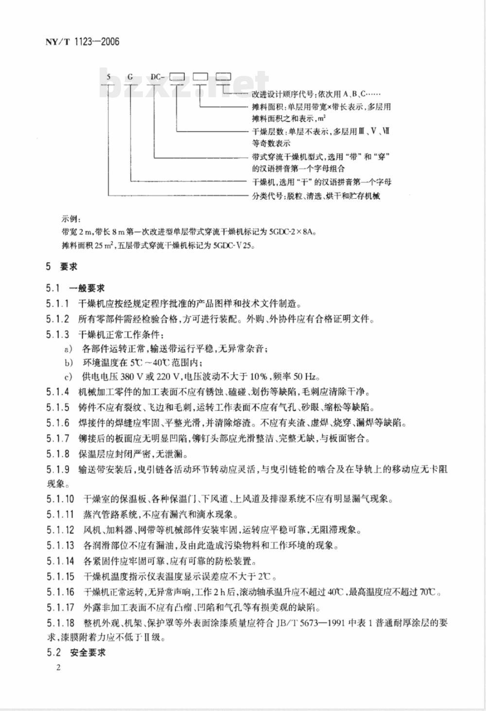 NY/T 1123-2006 带式穿流干燥机