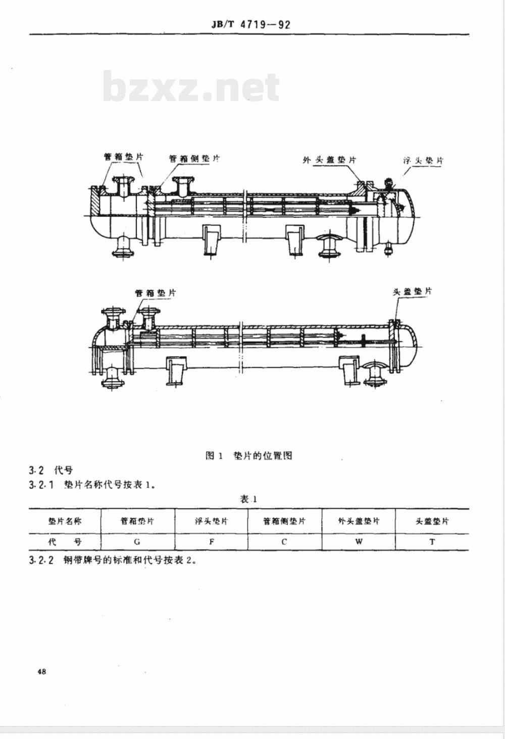 JB/T 4719-1992 管壳式换热器用缠绕垫片