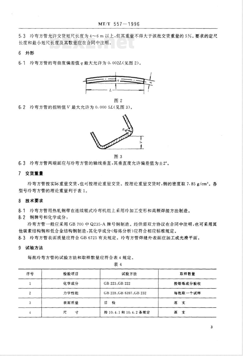 MT/T 557-1996 立井罐道用冷弯方形空心型钢