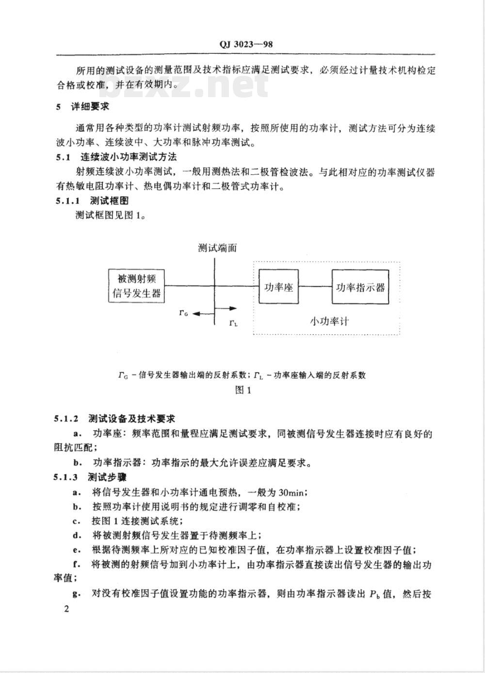 QJ 3023-1998 射频功率测试方法