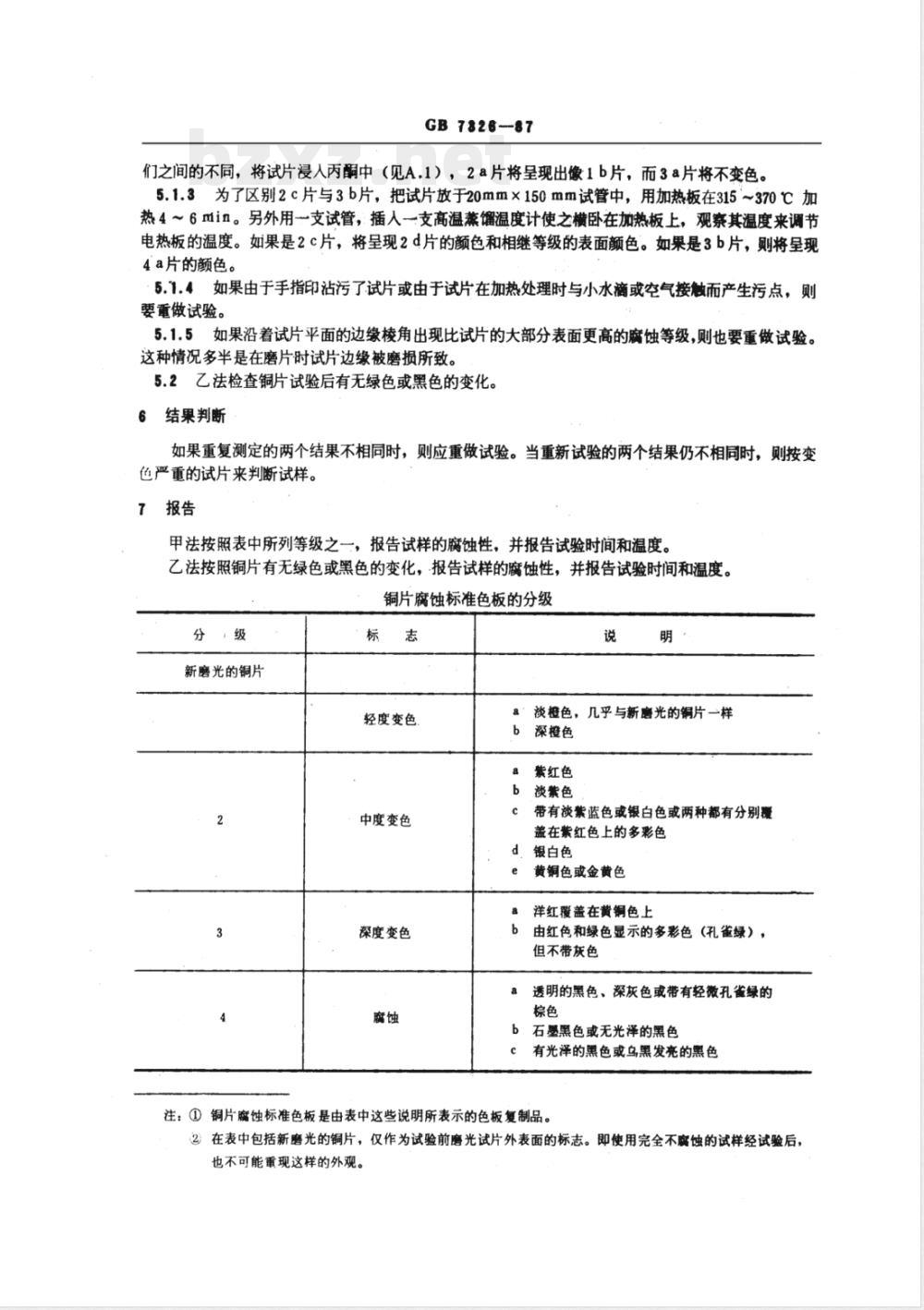 GB/T 7326-1987 润滑脂铜片腐蚀试验法