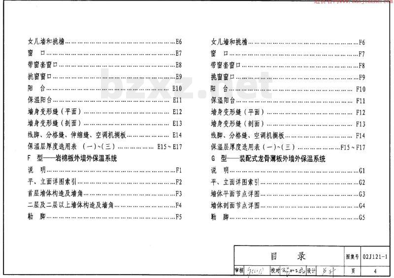 02J121-1 外墙外保温建筑构造（一）