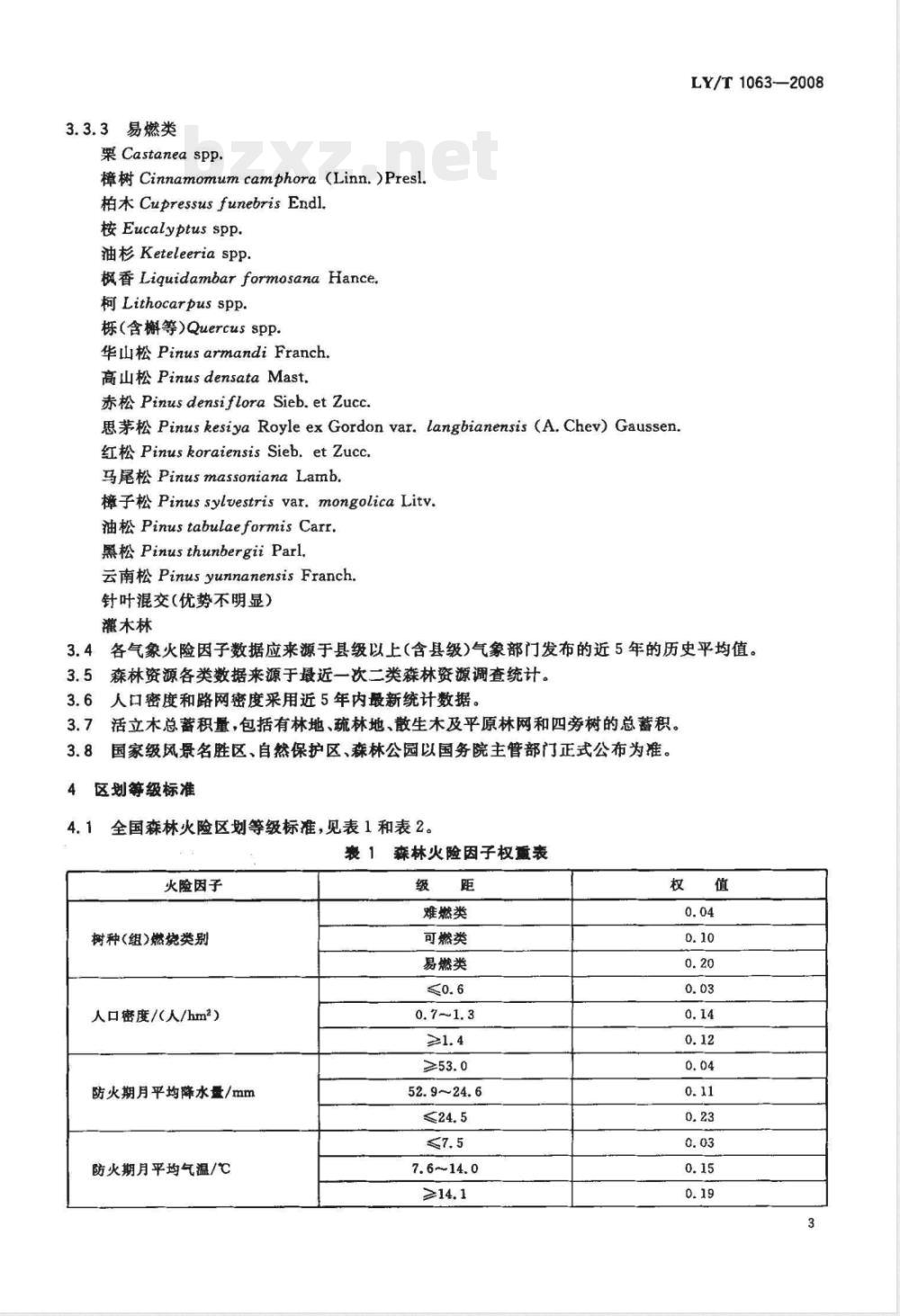 LY/T 1063-2008 全国森林火险区划等级