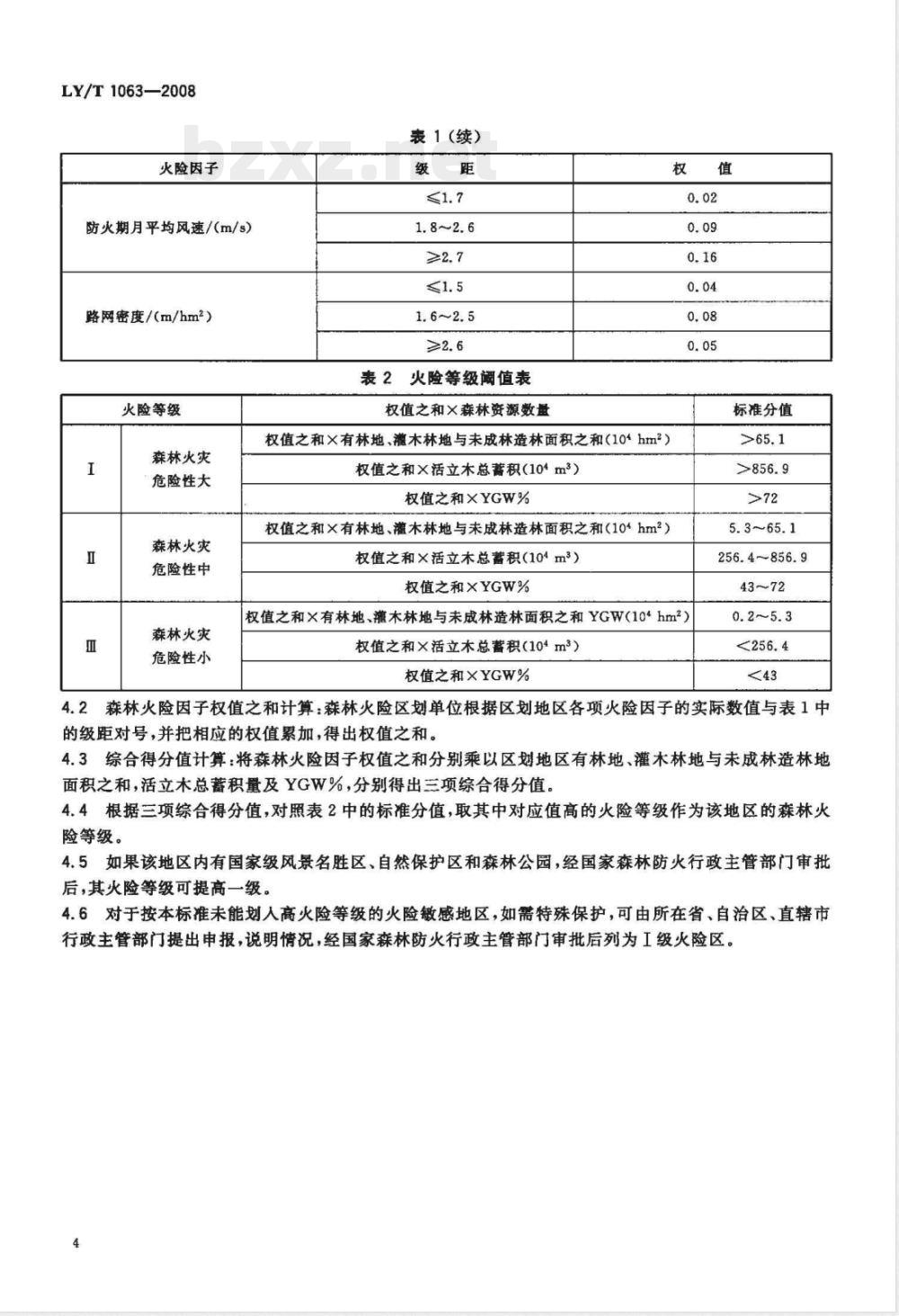 LY/T 1063-2008 全国森林火险区划等级