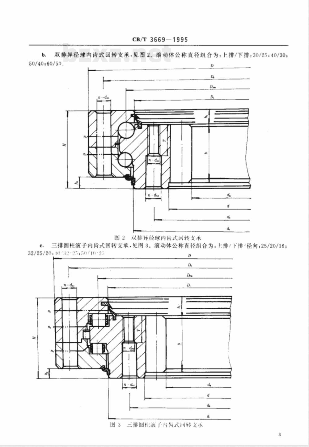 CB/T 3669-1995 船用起重机回转支承