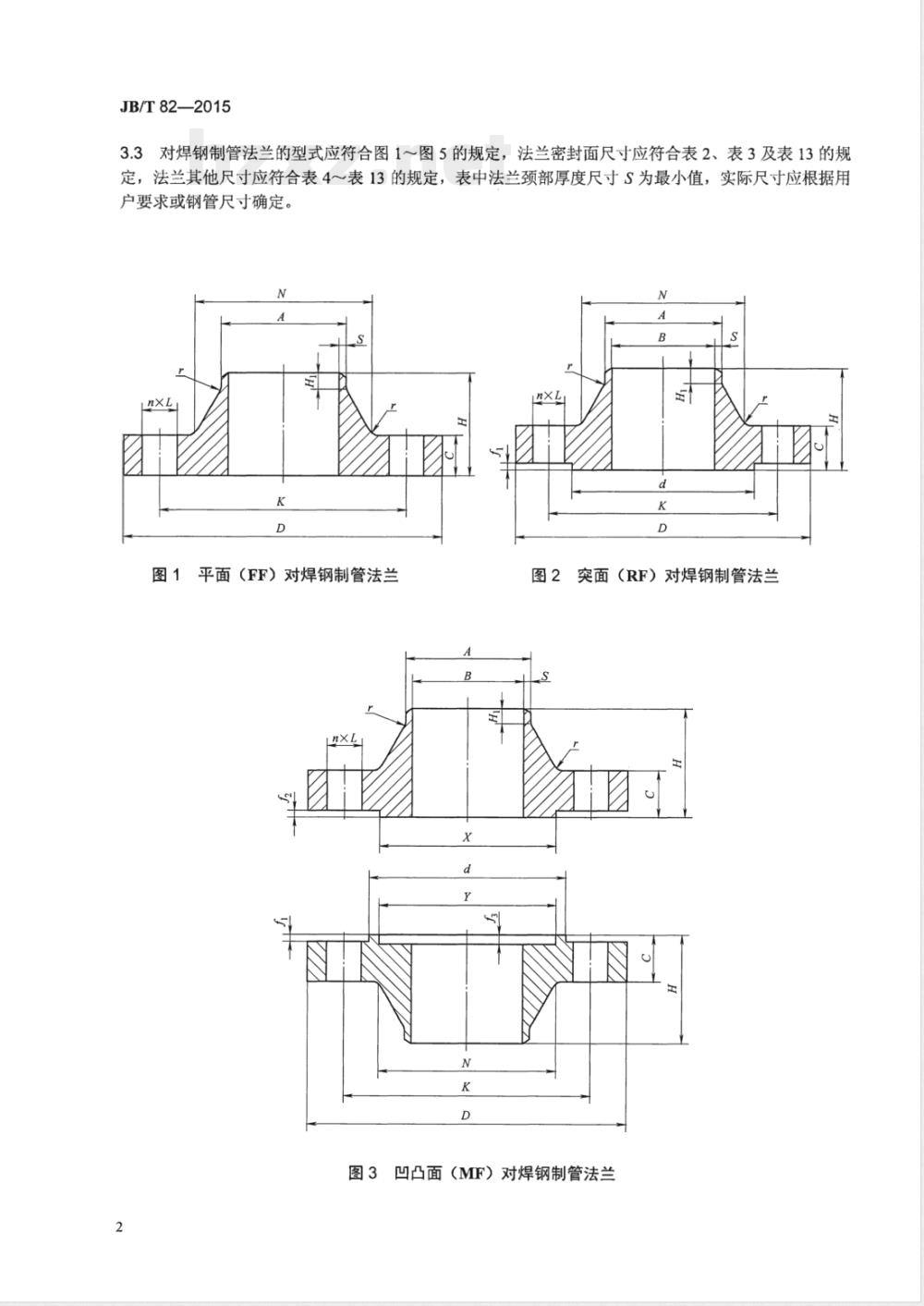 JB/T 82-2015对焊钢制管法兰 