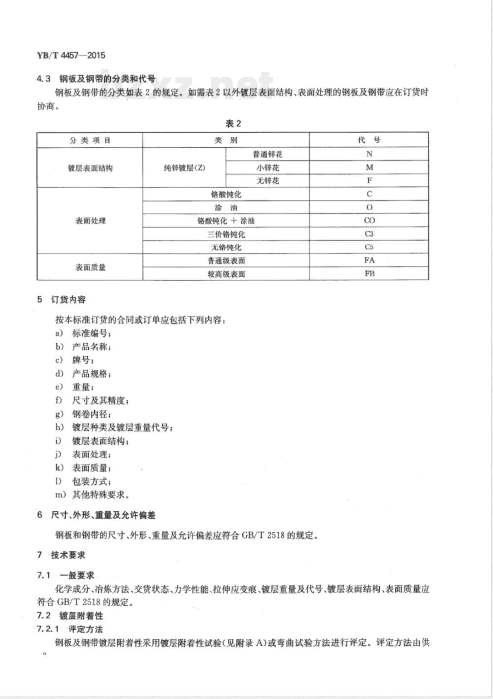 YB/T 4457-2015建筑用连续热镀锌钢板及钢带 