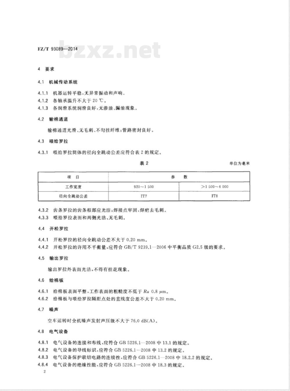 FZ/T 93089-2014喂棉箱 