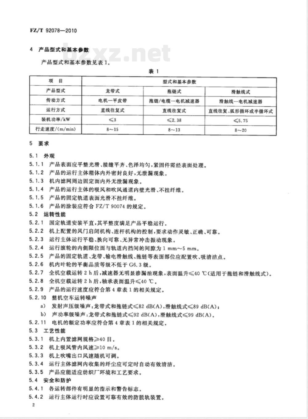 FZ/T 92078-2010巡回清洁器 