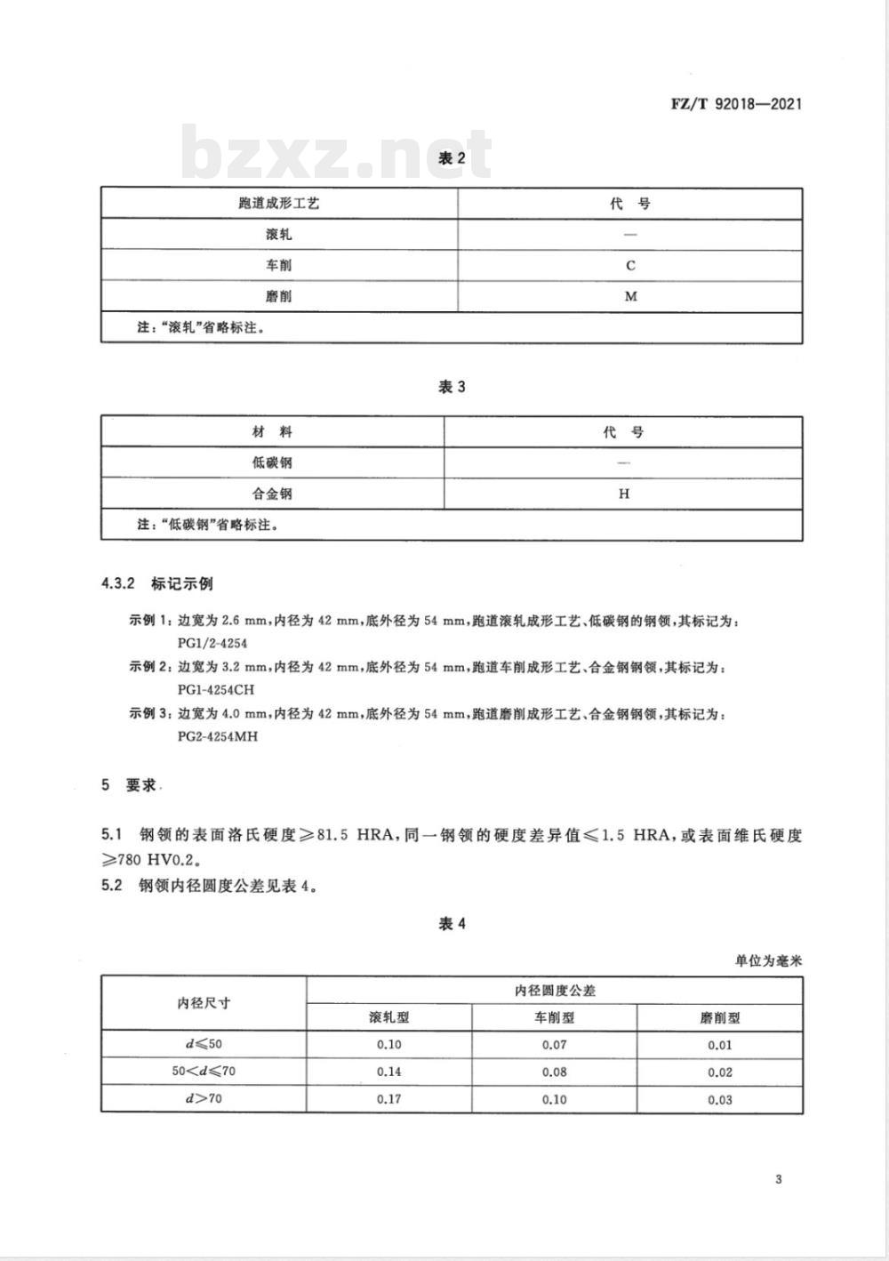 FZ/T 92018-2021平面钢领 