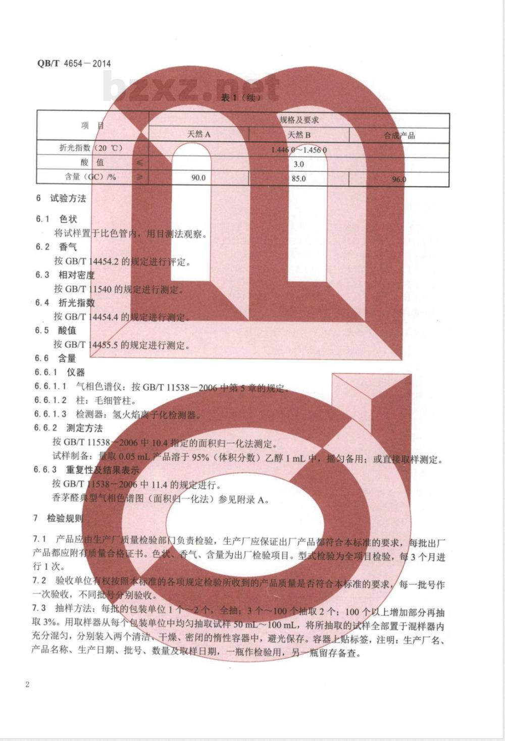 QB/T 4654-2014香茅醛 