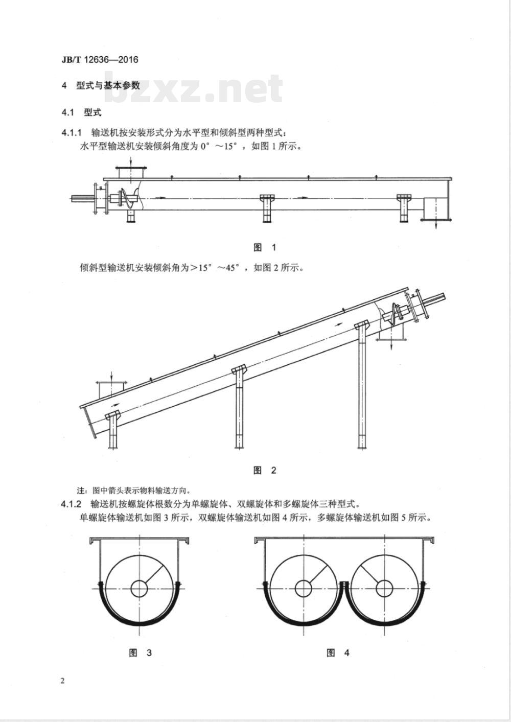 JB/T 12636-2016无轴螺旋输送机 