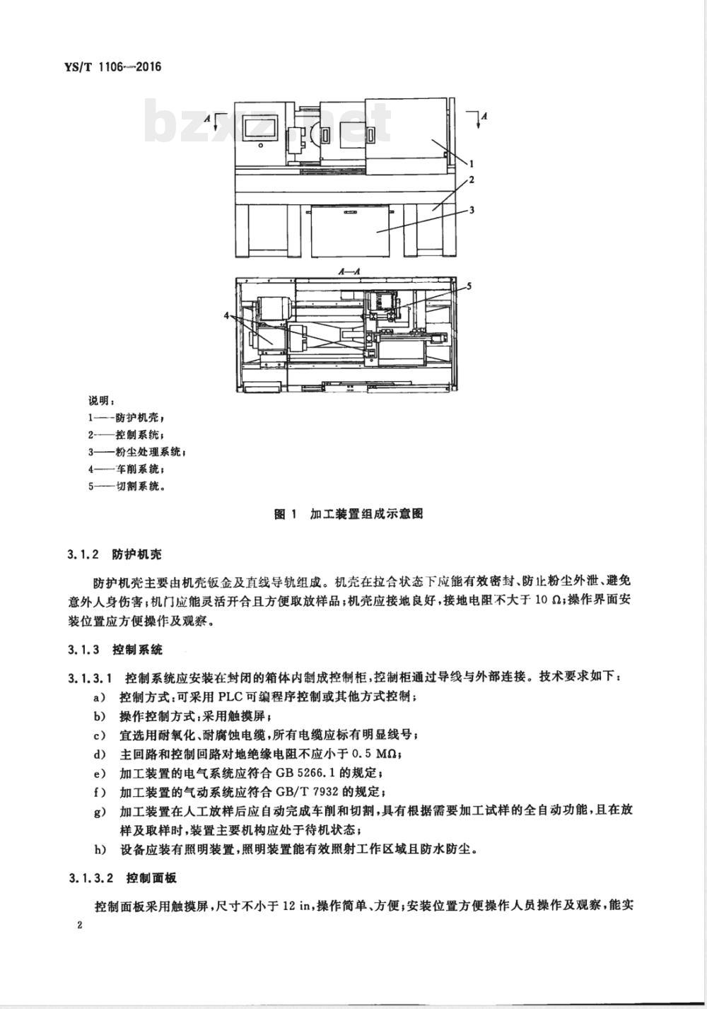YS/T 1106-2016铝用炭块试样加工装置技术条件 