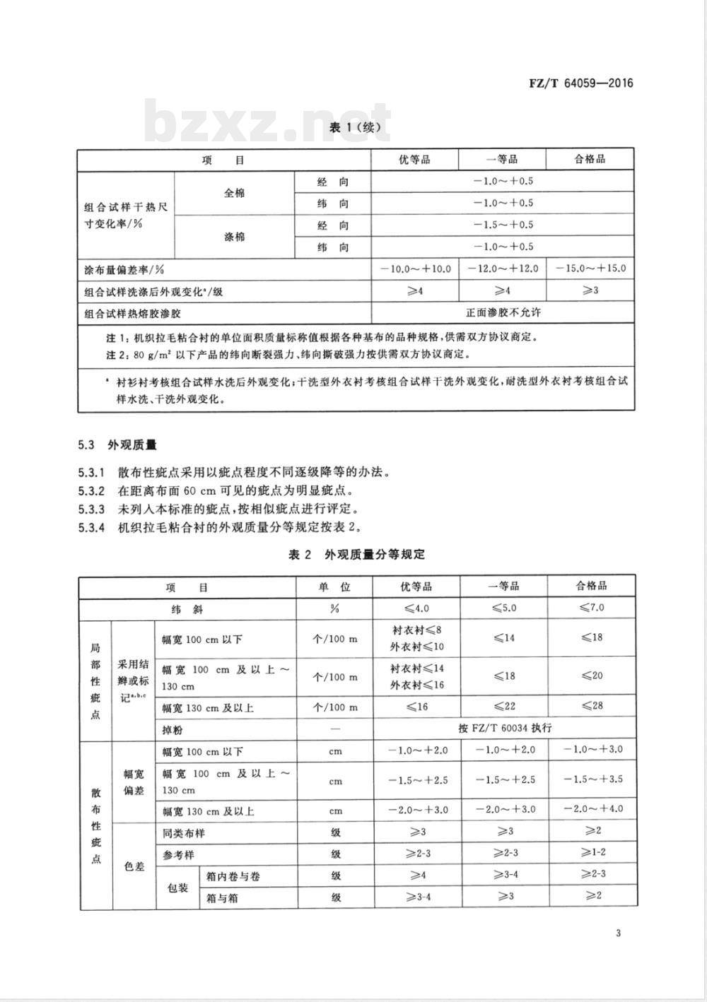 FZ/T 64059-2016机织拉毛粘合衬 