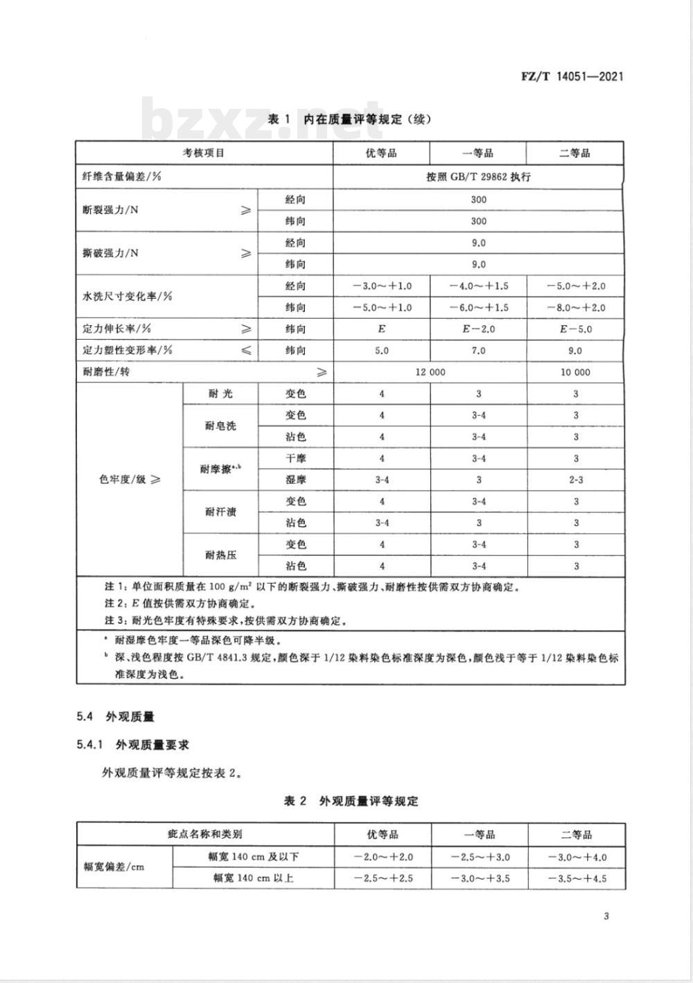 FZ/T 14051-2021棉与锦纶长丝氨纶包覆纱交织弹力印染布 