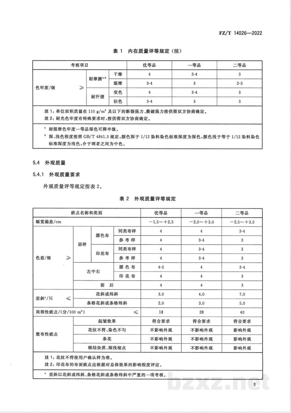 FZ/T 14026-2022棉强捻印染绉布 