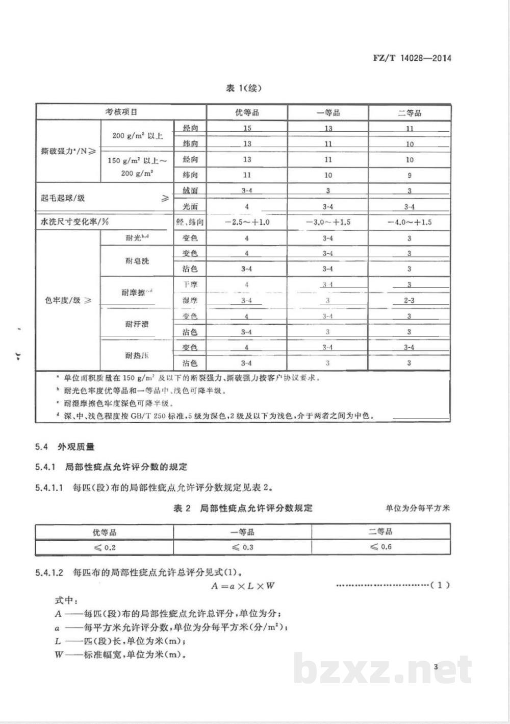 FZ/T 14028-2014棉与羊毛混纺印染布 