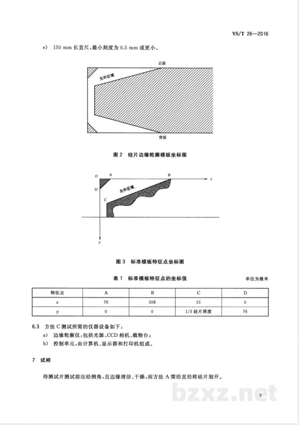 YS/T 26-2016硅片边缘轮廓检验方法 