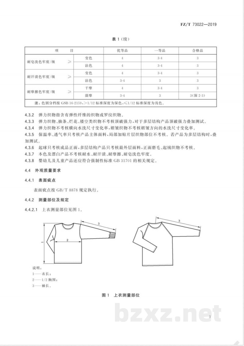 FZ/T 73022-2019针织保暖内衣 