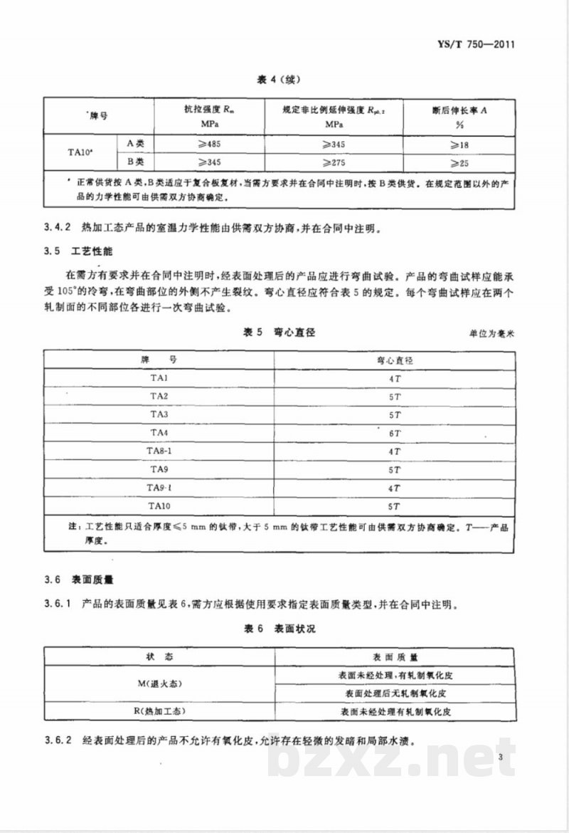 YS/T 750-2011热轧钛带卷 
