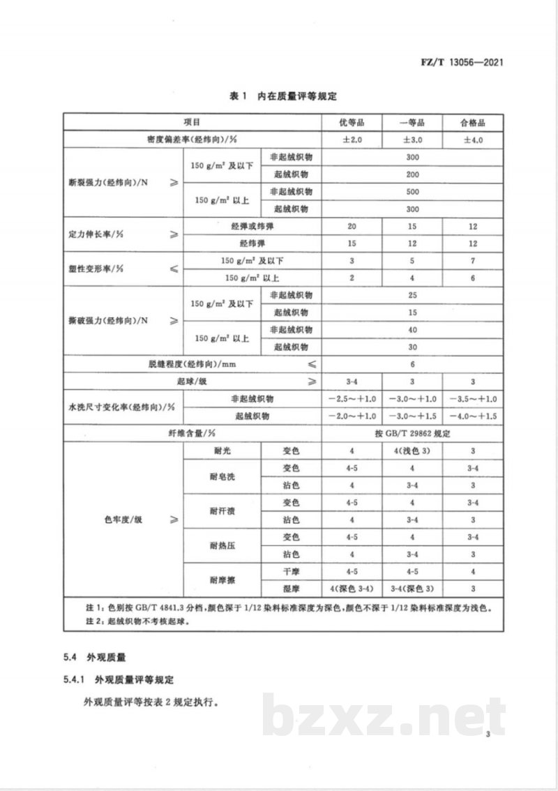 FZ/T 13056-2021涤粘混纺色纺弹力布 