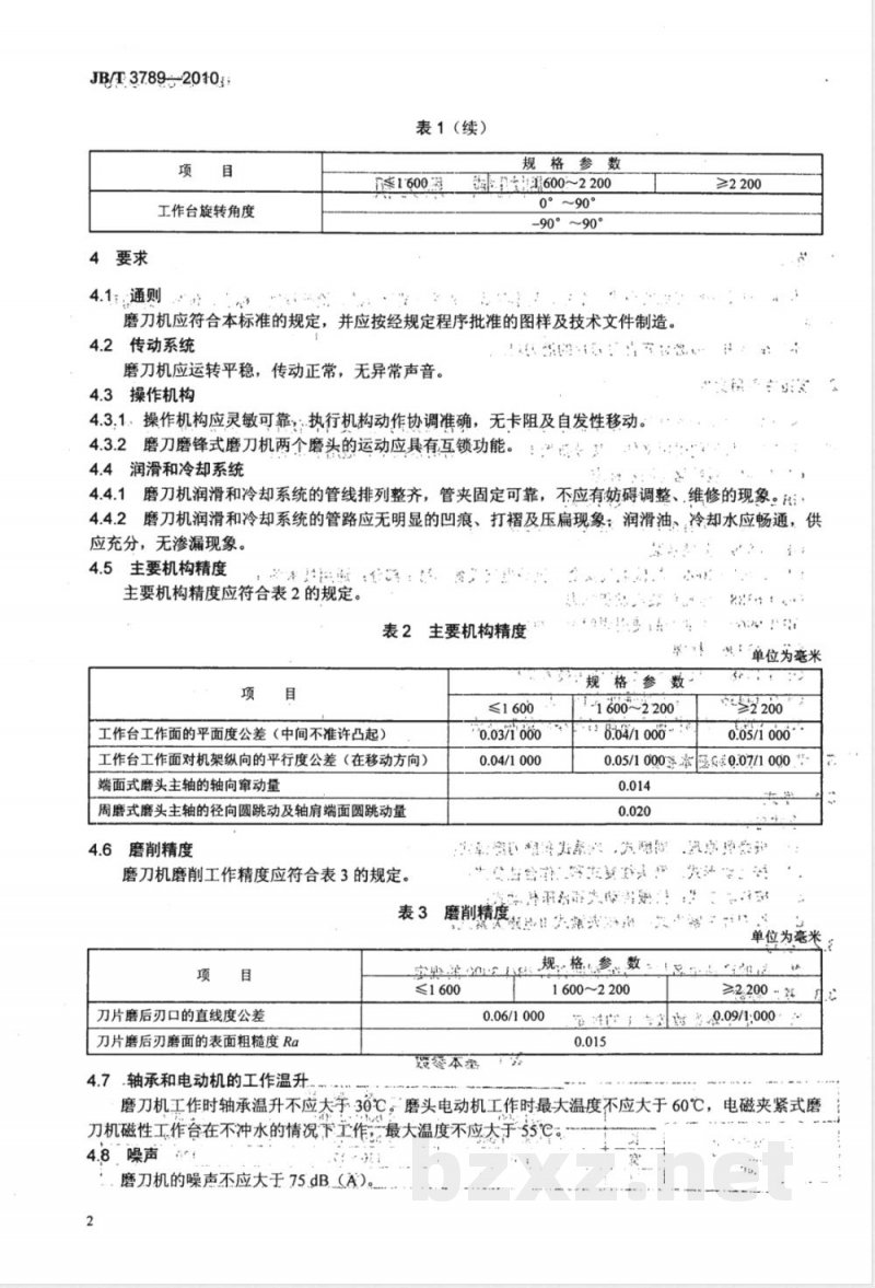 JB/T 3789-2010印刷机械  磨刀机 