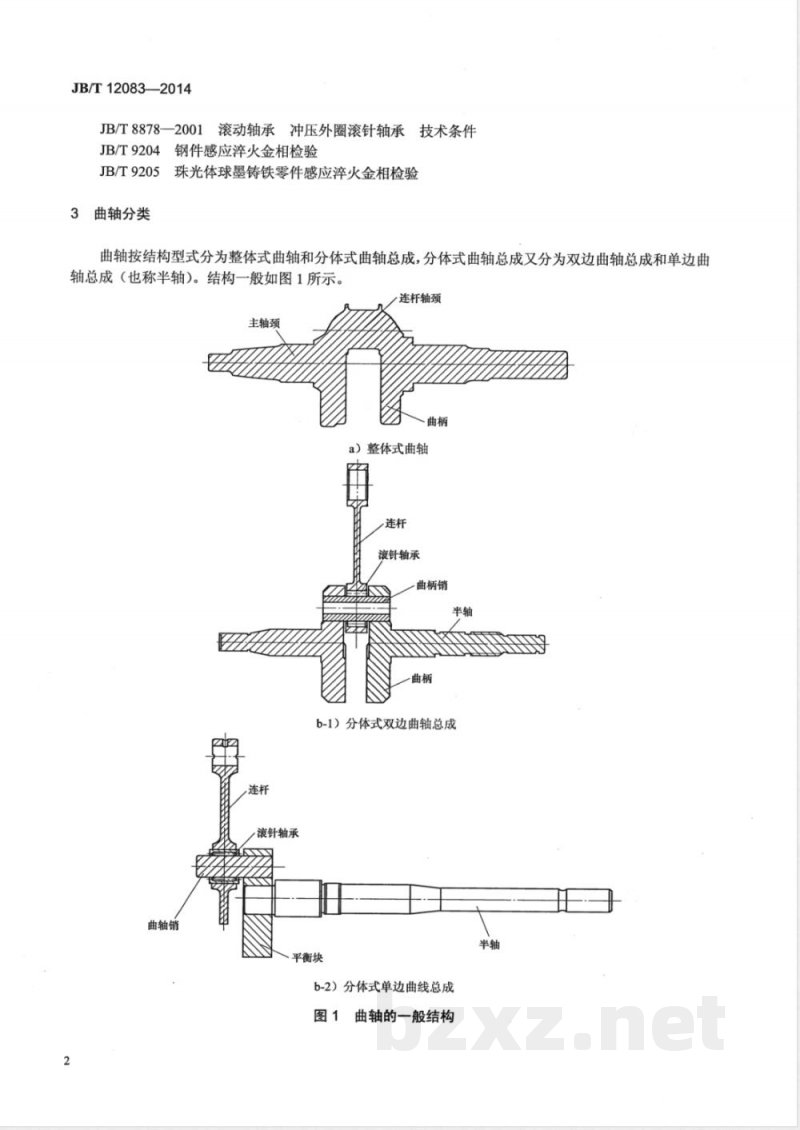 JB/T 12083-2014通用小型汽油机曲轴 技术条件 