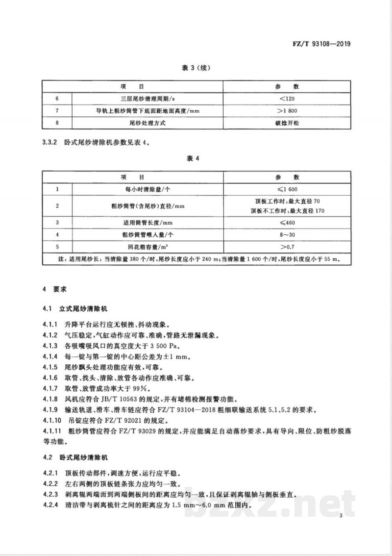 FZ/T 93108-2019粗纱尾纱自动清除机 