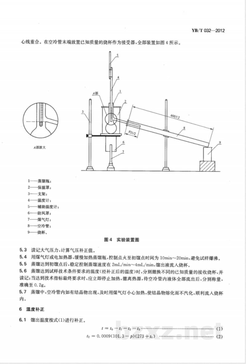 YB/T 032-2012煤沥青筑路油 蒸馏试验 