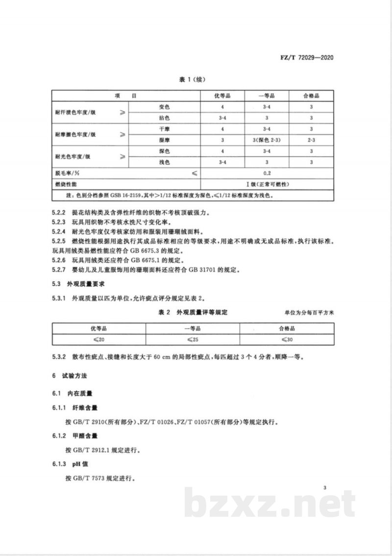 FZ/T 72029-2020珊瑚绒面料 