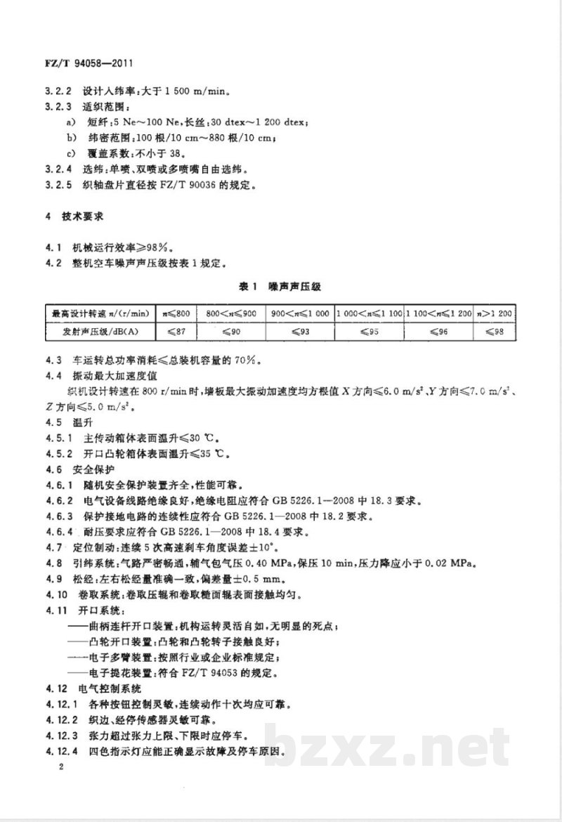 FZ/T 94058-2011喷气织机 