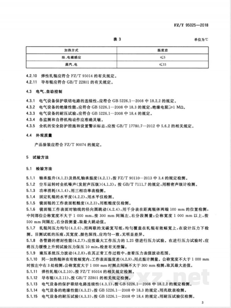 FZ/T 95025-2018印染用轧光机 