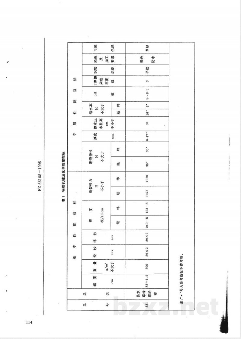 FZ/T 66108-1995特种工业用维纶布 