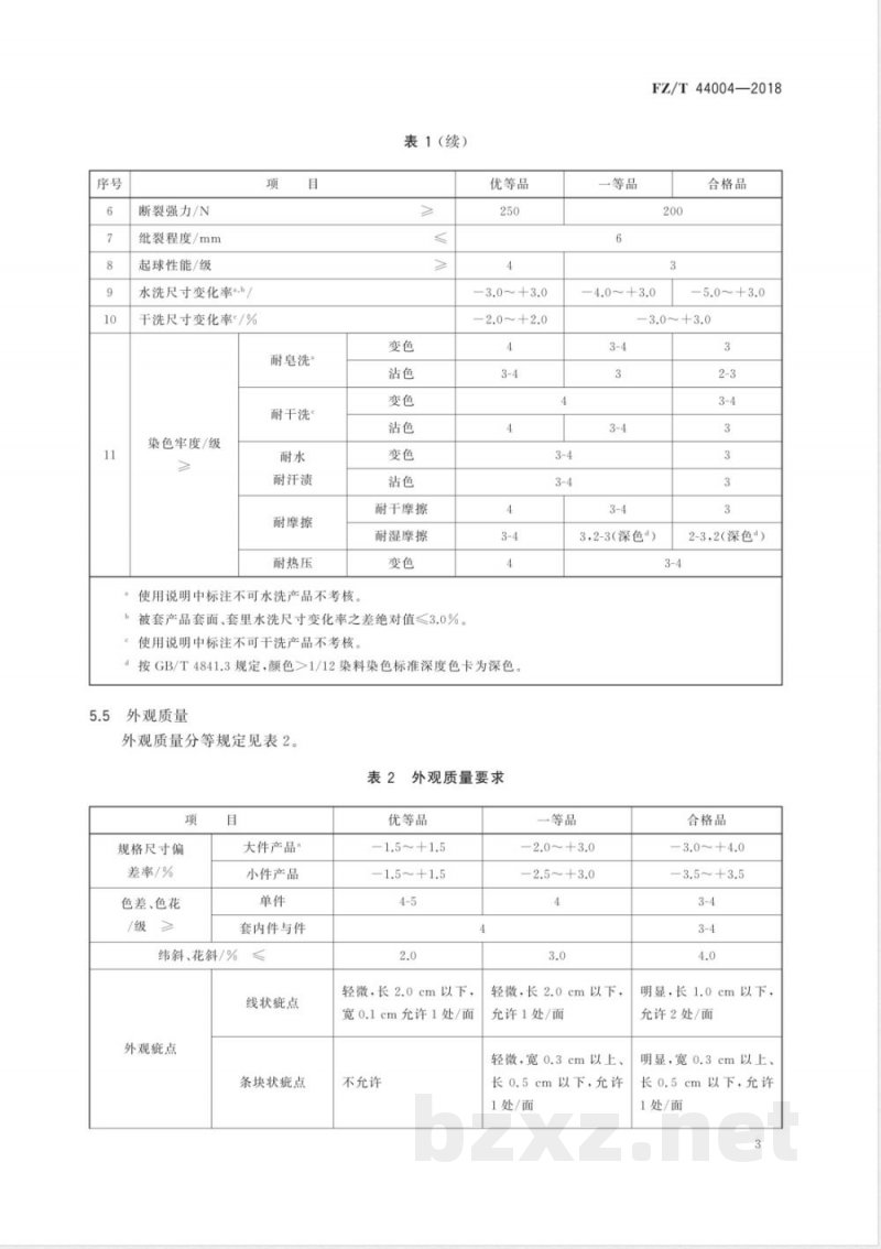 FZ/T 44004-2018丝绸床上用品 