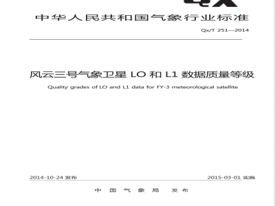 QX/T 251-2014风云三号气象卫星L0和L1数据质量等级 