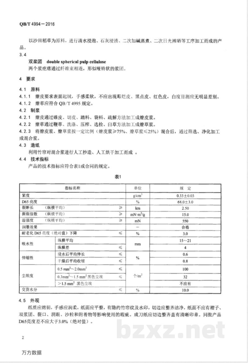 QB/T 4994-2016古法技艺宣纸 