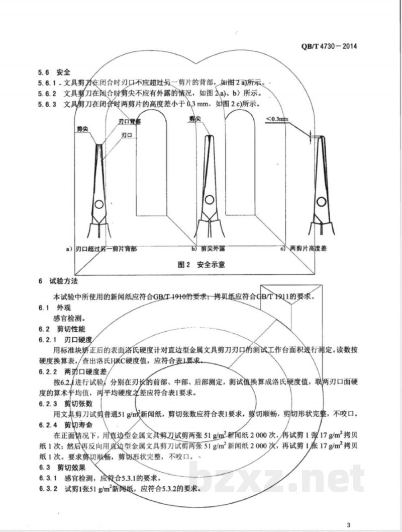 QB/T 4730-2014文具剪刀 