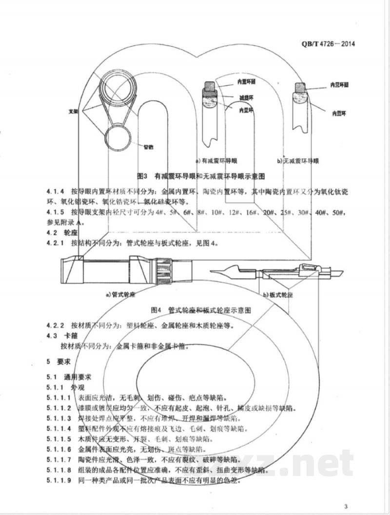 QB/T 4726-2014钓鱼竿配件 导眼 轮座 卡箍 
