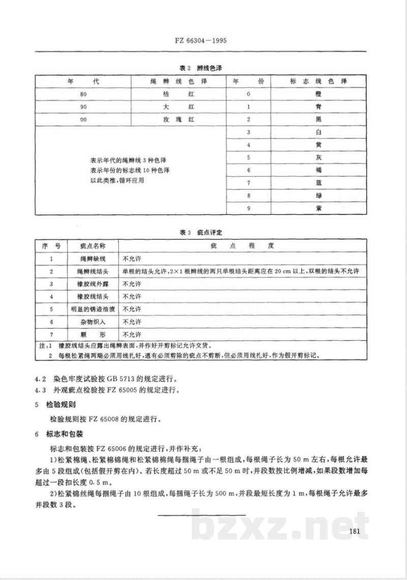 FZ/T 66304-1995特种工业用松紧绳 
