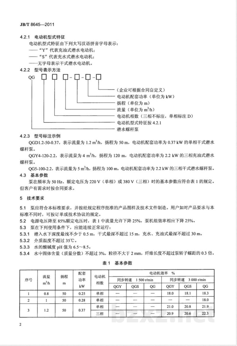 JB/T 8645-2011潜水螺杆泵 