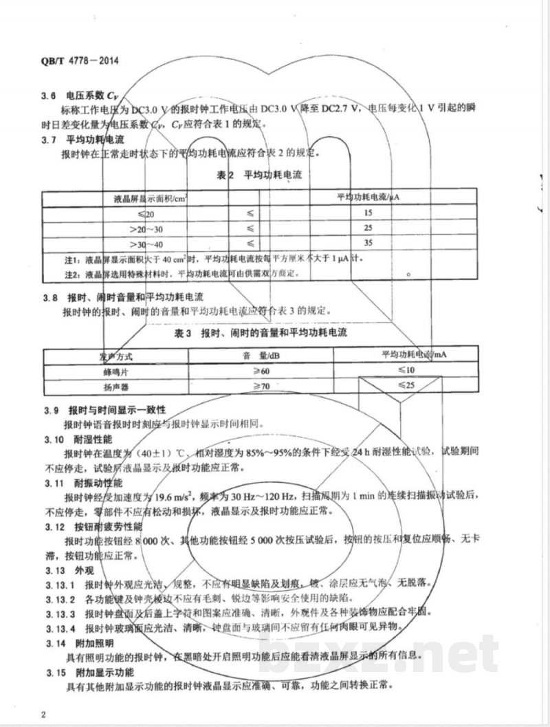 QB/T 4778-2014液晶式语音报时石英钟 