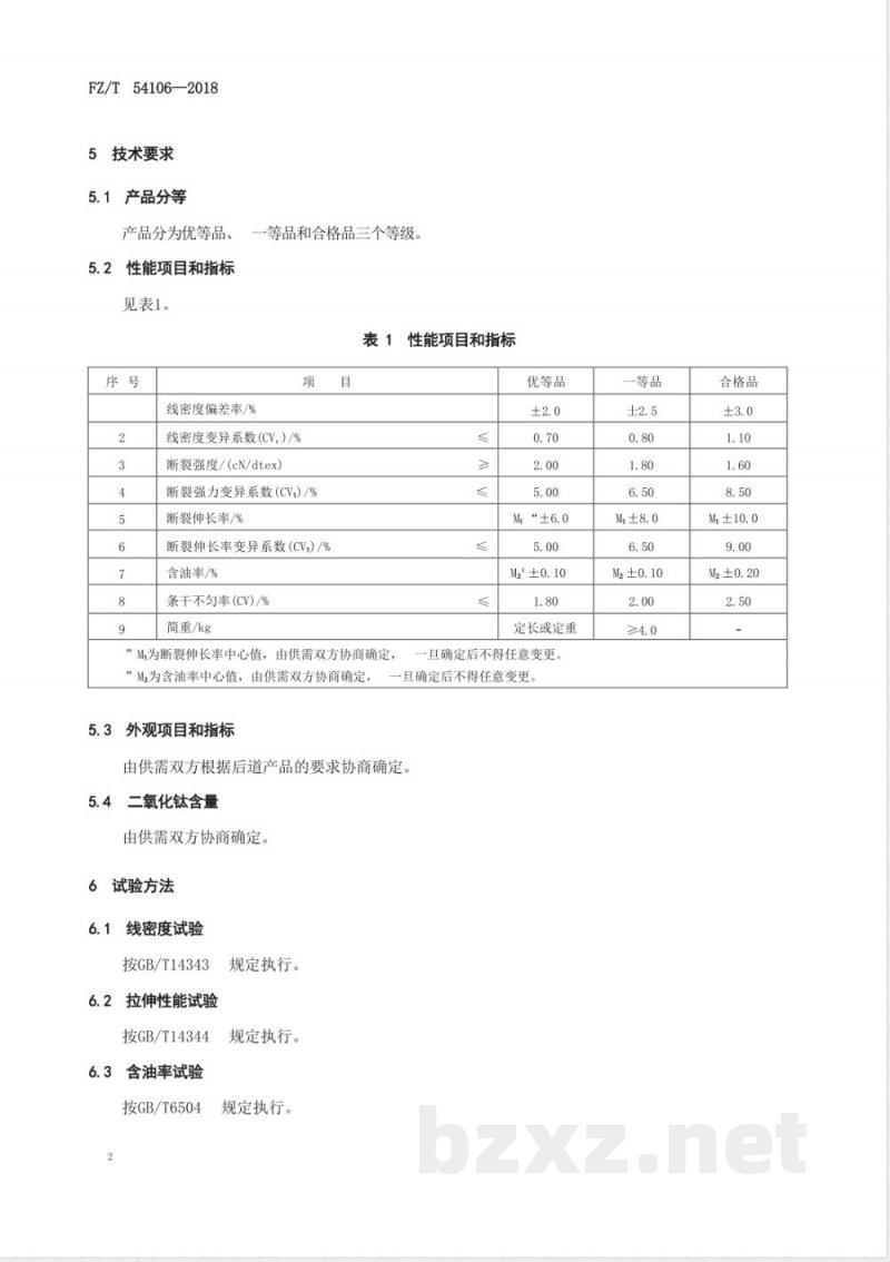 FZ/T 54106-2018全消光涤纶预取向丝 