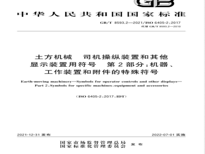 GB/T 8593.2-2021土方机械 司机操纵装置和其他显示装置用符号 第2部分：机器、工作装置和附件的特殊符号 