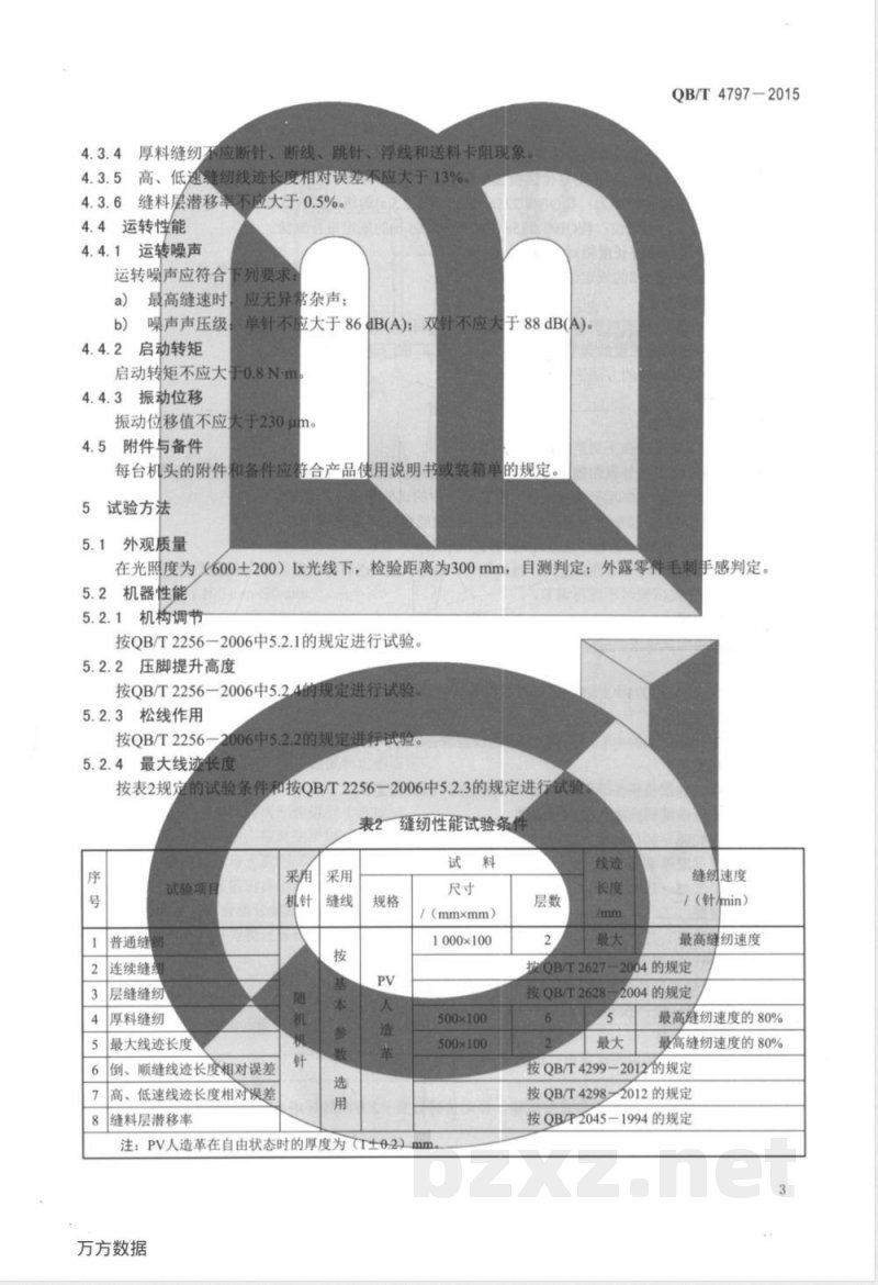 QB/T 4797-2015工业用缝纫机 立柱式综合送料缝纫机机头 