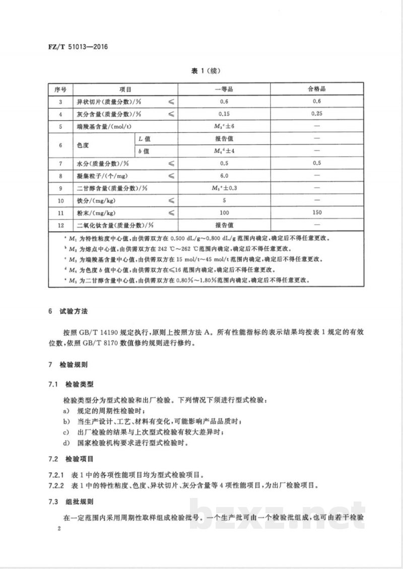 FZ/T 51013-2016纤维级再生聚酯切片（PET） 