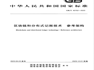 GB/T 42752-2023区块链和分布式记账技术 参考架构 