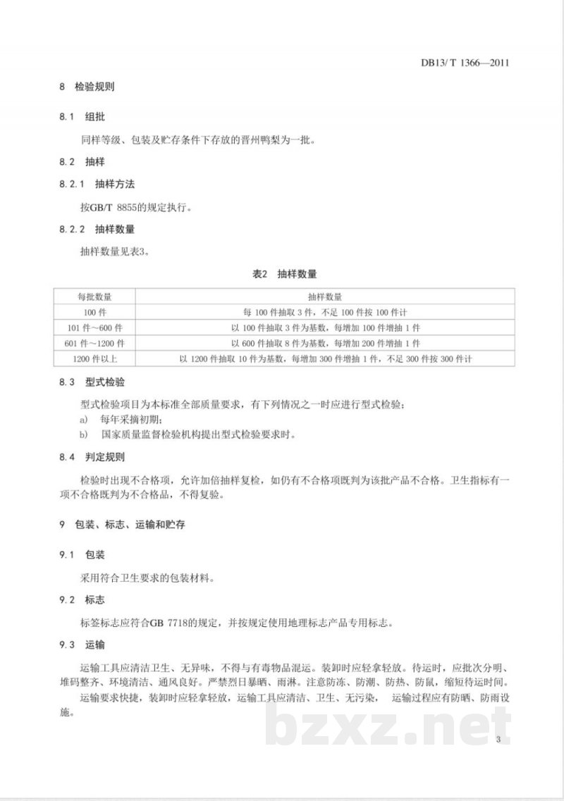 DB13/T 1366-2011地理标志产品 晋州鸭梨